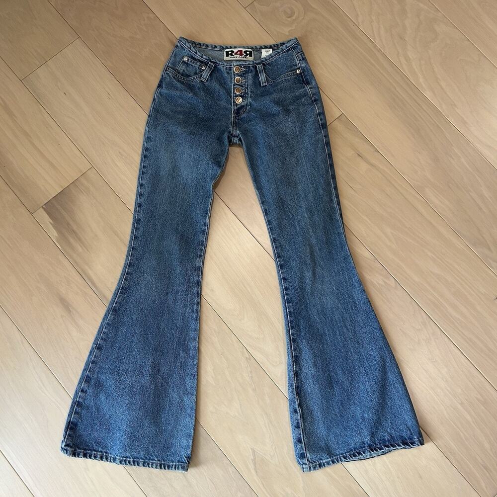 Vintage R4R Rave 4 Real Flare Denim Blue Jeans Women's 0